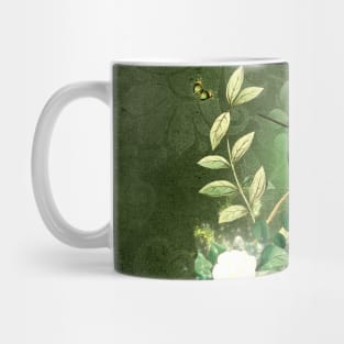 Wonderful flowers with hummingbird Mug